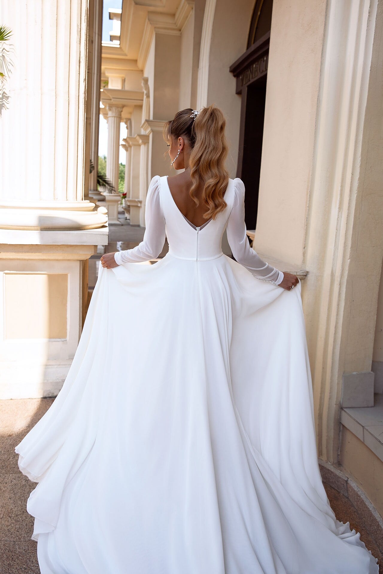 Romantic Chiffon Wedding Gown - Shine on Your Big Day