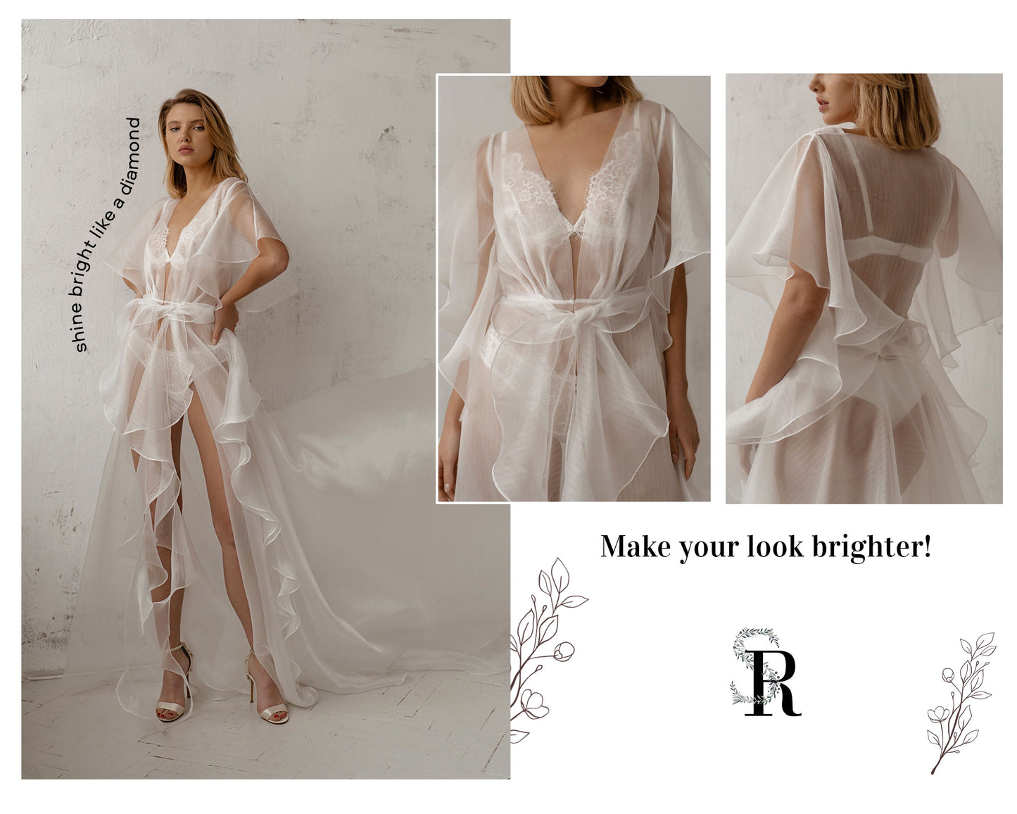 Organza Bridal Robe – Light and Airy for Your Special Day