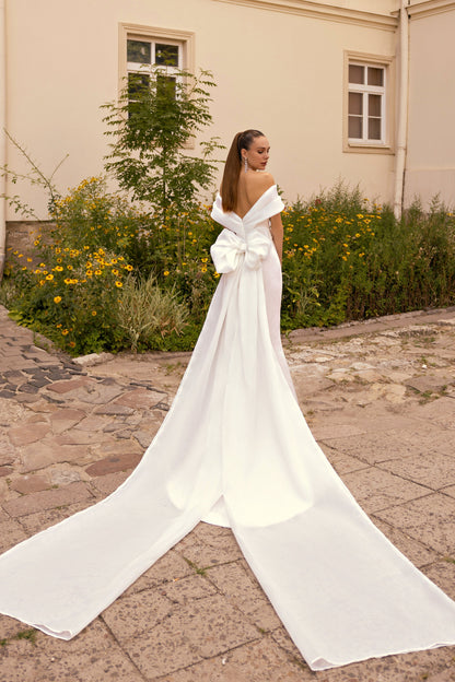 Wedding Ceremony Dress - Modest Wedding Gown with long train