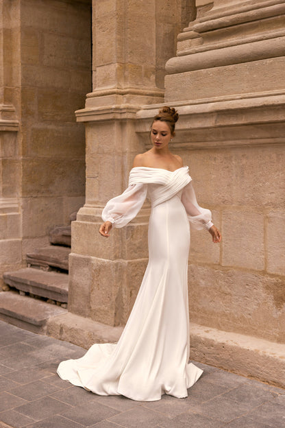 Open Shoulders Bridal Gown - Dreamy and Ethereal Bridal Look