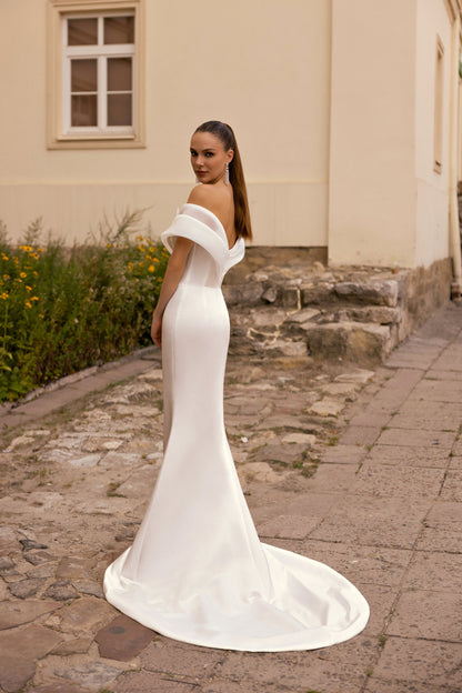 Wedding Ceremony Dress - Modest Wedding Gown with long train