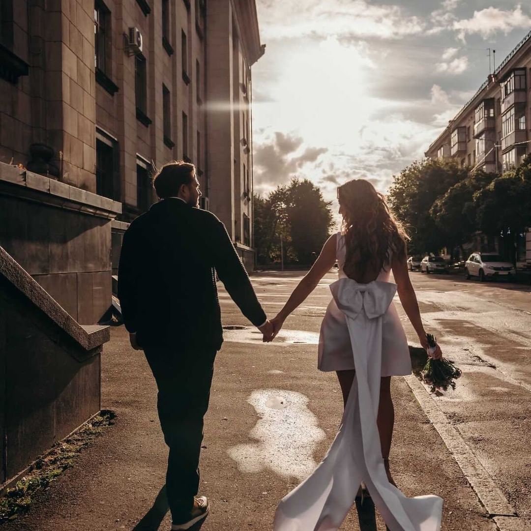 Minimalist Wedding Dress with Bow