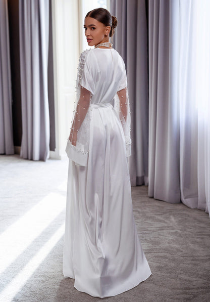 Elegant Bridal Robe in Silk Satin – Perfect for Wedding Morning